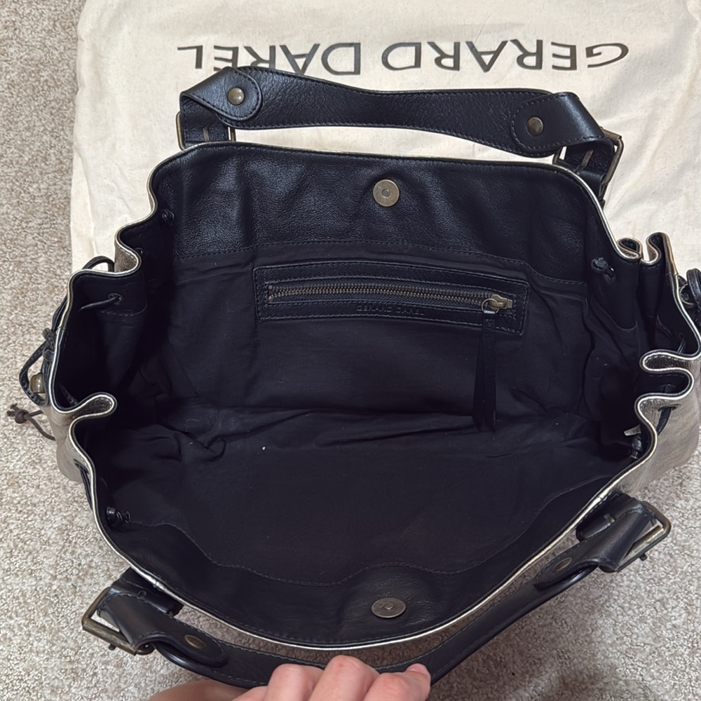 Gerard Darel Silver Satchel Tote & Wallet - Picture 3 of 7